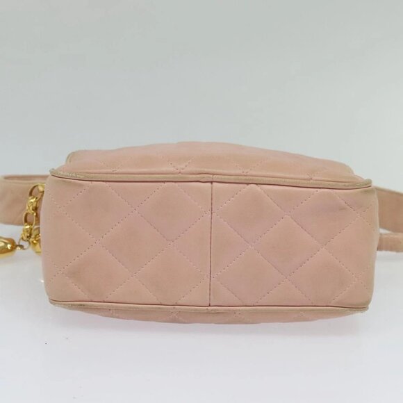 CHANEL Matelasse Shoulder Bag Lamb Skin Pink CC - Picture 6 of 16